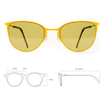 Желтые солнцезащитные очки из титана с оливковыми линзами. Модель 04