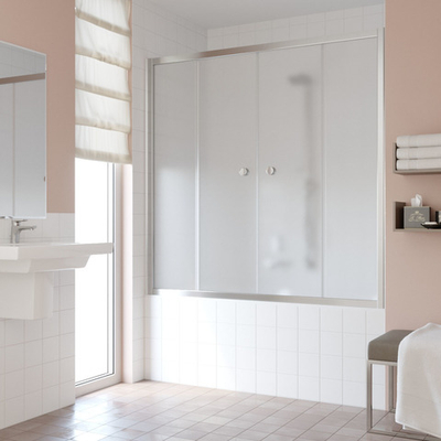 Шторка на ванну Vegas Glass Z2V профиль глянцевый хром, стекло сатин