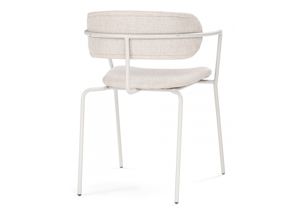 Стул на металлокаркасе Woodville Маки бежевый, серый матовый, ножки белые