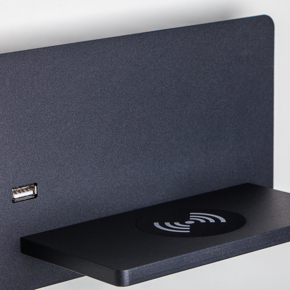 808557 Бра MURO 4,5W+3W LED 360LM+240LM ЧЕРНЫЙ 3000K