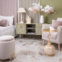 Тумба под ТВ Арт Колор leaves 117см Классик Голд Зеленая олива