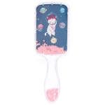 Расческа массажная прямоугольная «КОТИКИ», микс 4 дизайна, 19*6,5см (PVC подвес)