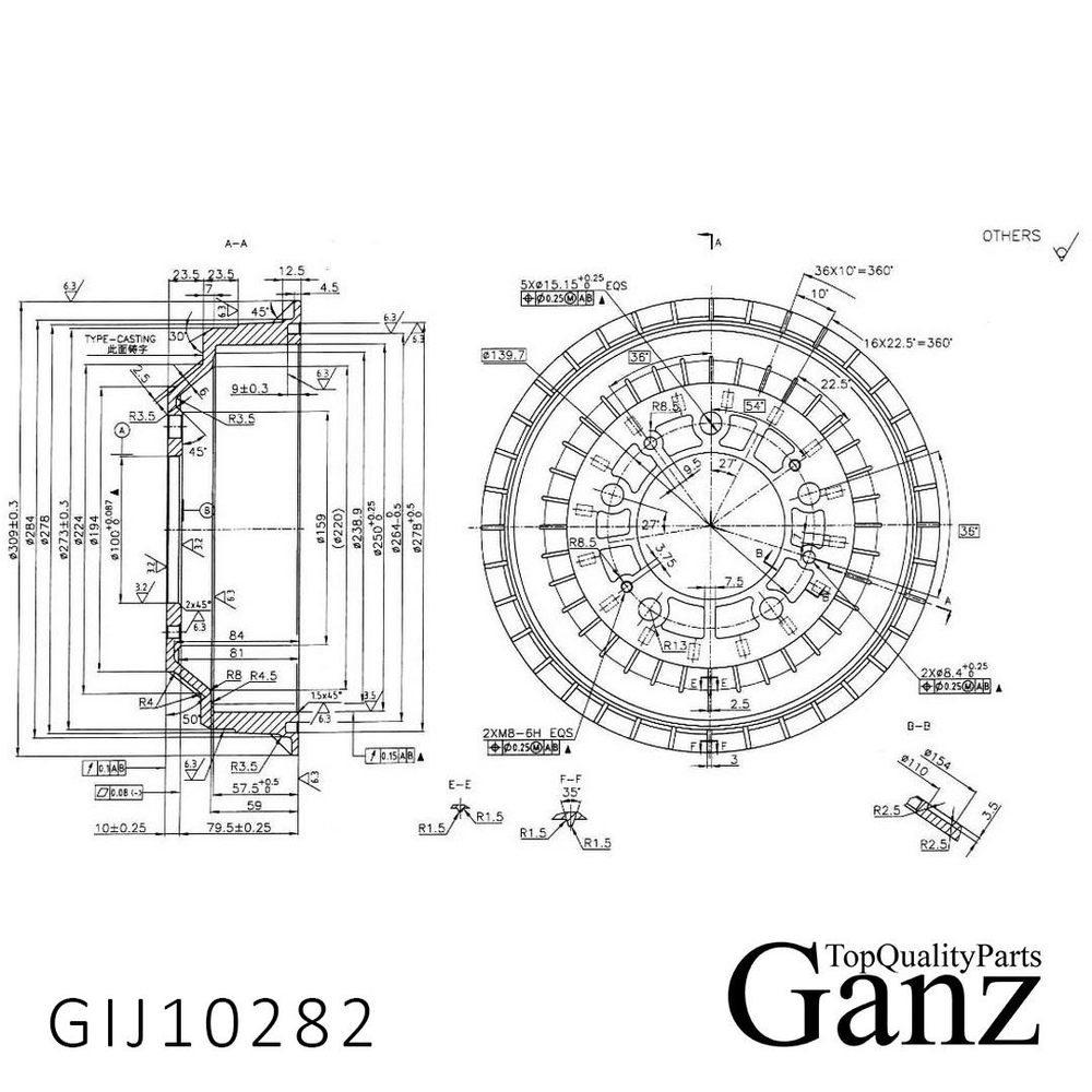 Барабан тормозной  ВАЗ 2121 GANZ GIJ10282