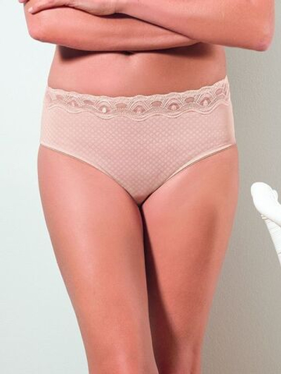 Высокие трусики-слипы с ажуром на поясе (Размер: 54) (Цвет: грязно-розовый)