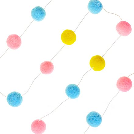 Декор подвеска "Плюшевый помпончик" яркий микс