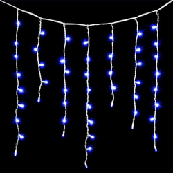 Светодиодная бахрома с колпачком 3,2*0,9 м., 168 синих LED ламп, каучуковый белый провод, LTC (LL168-8-2B)