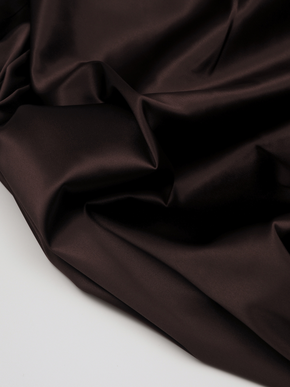 Атлас стрейч шоколад глянцевый метражом