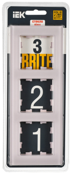 BRITE Рамка 3-местная РУ-3-2-Бр стекло розовый матовый IEK