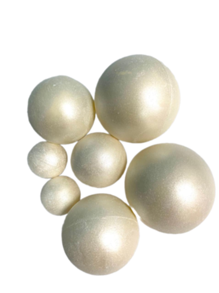 Сферы из глазури перламутр (белые) 7шт