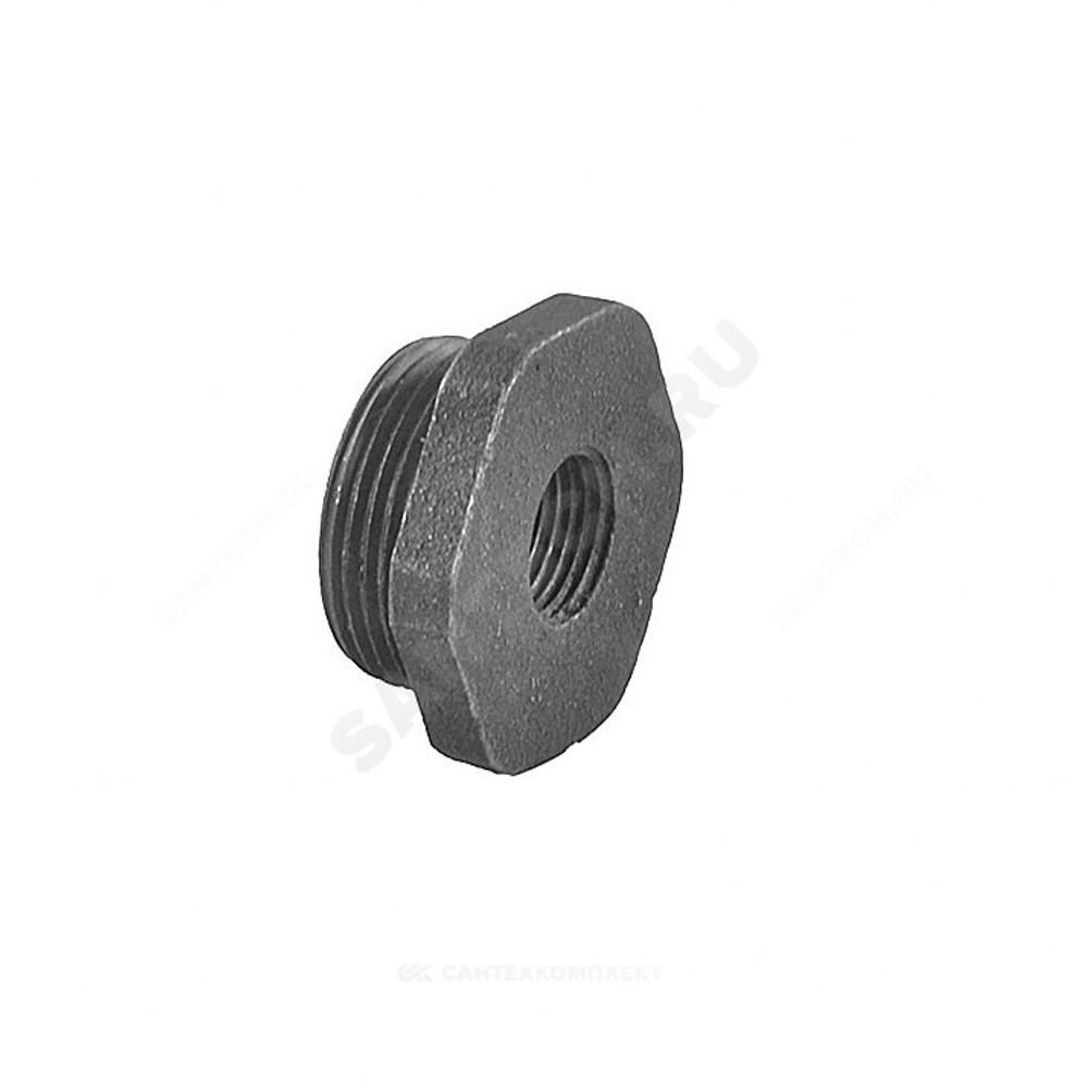 Заглушка (пробка) проходная 1 1/4"x1/2" левая резьба для чугунных радиаторов QLCX