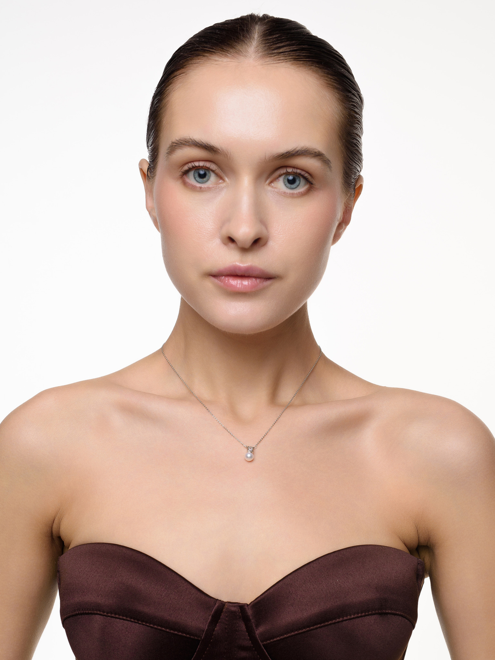 Колье "Cube pearl" Silver