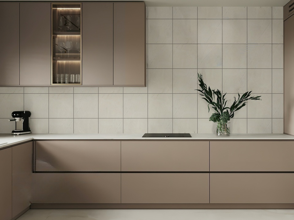 Самоклеящаяся панель ПВХ Мрамор селина глянец 300х300х2 мм