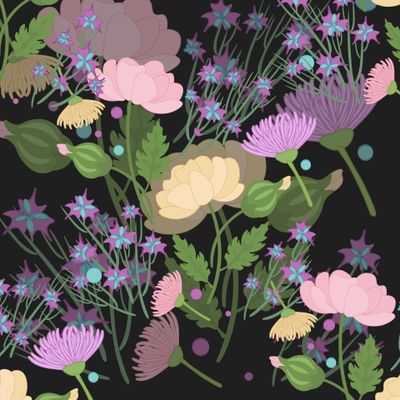 Цветы на черном