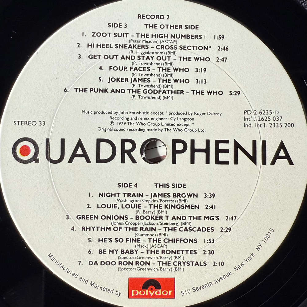 Quadrophenia 2LP (США 1979г.)