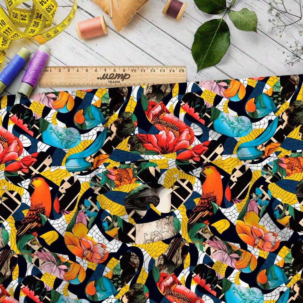 Ткань премиум шифон абстрактное отражение души