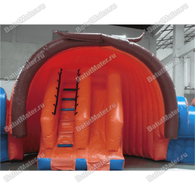 Коммерческий надувной батут с крышей "Рожок"