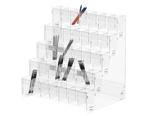 Подставка витрина для продажи ручек 35 ячеек акриловая