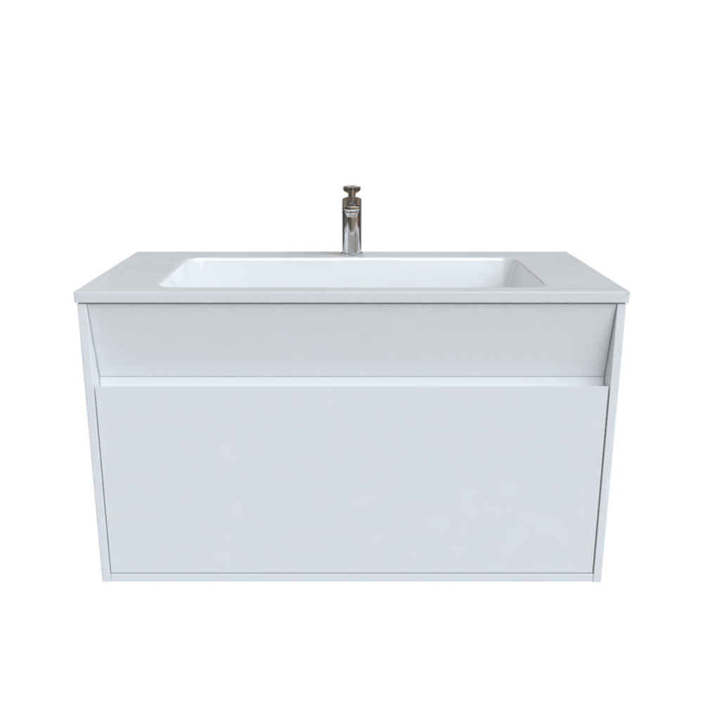 Тумба с умывальником подвесная с ящиком IDDIS Esper, белая, 100 см, ESP10W0i95K