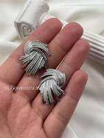 Серьги серебристые "Вихрь"