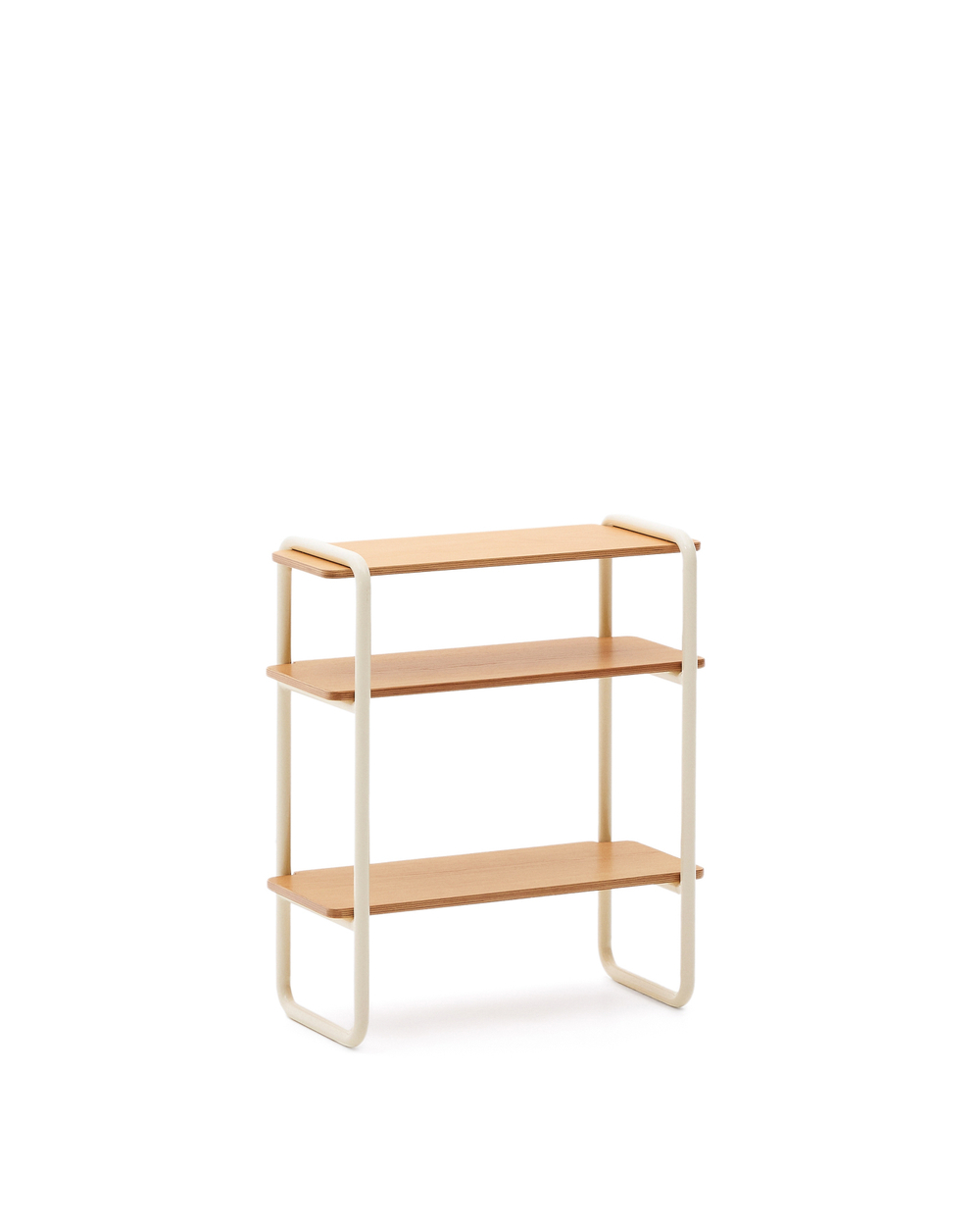 Стеллаж из ясеневого шпона цвета Tinn с бежевой металлической конструкцией, 70 x 60