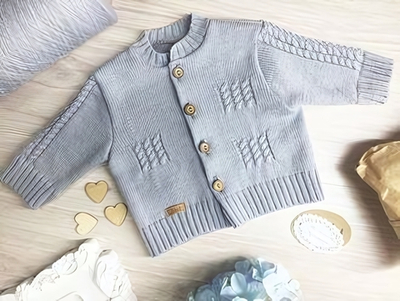 Кофточка на пуговках (68-74 серый) 1902