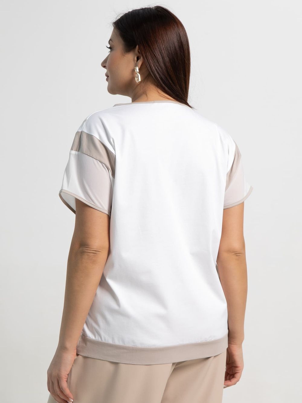 Блуза Алтея (белая/бежевый) Б15365-20М LT Collection