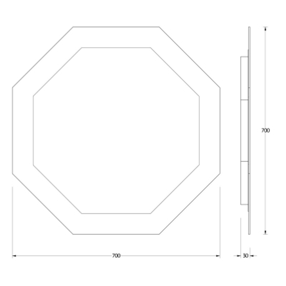 Зеркало Evoform с LED-подсветкой 22,5 W 70х70 см Без выключателя Нейтральный белый свет