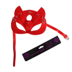 Оригинальная красная маска «Кошка» с ушками (Цвет: красный)