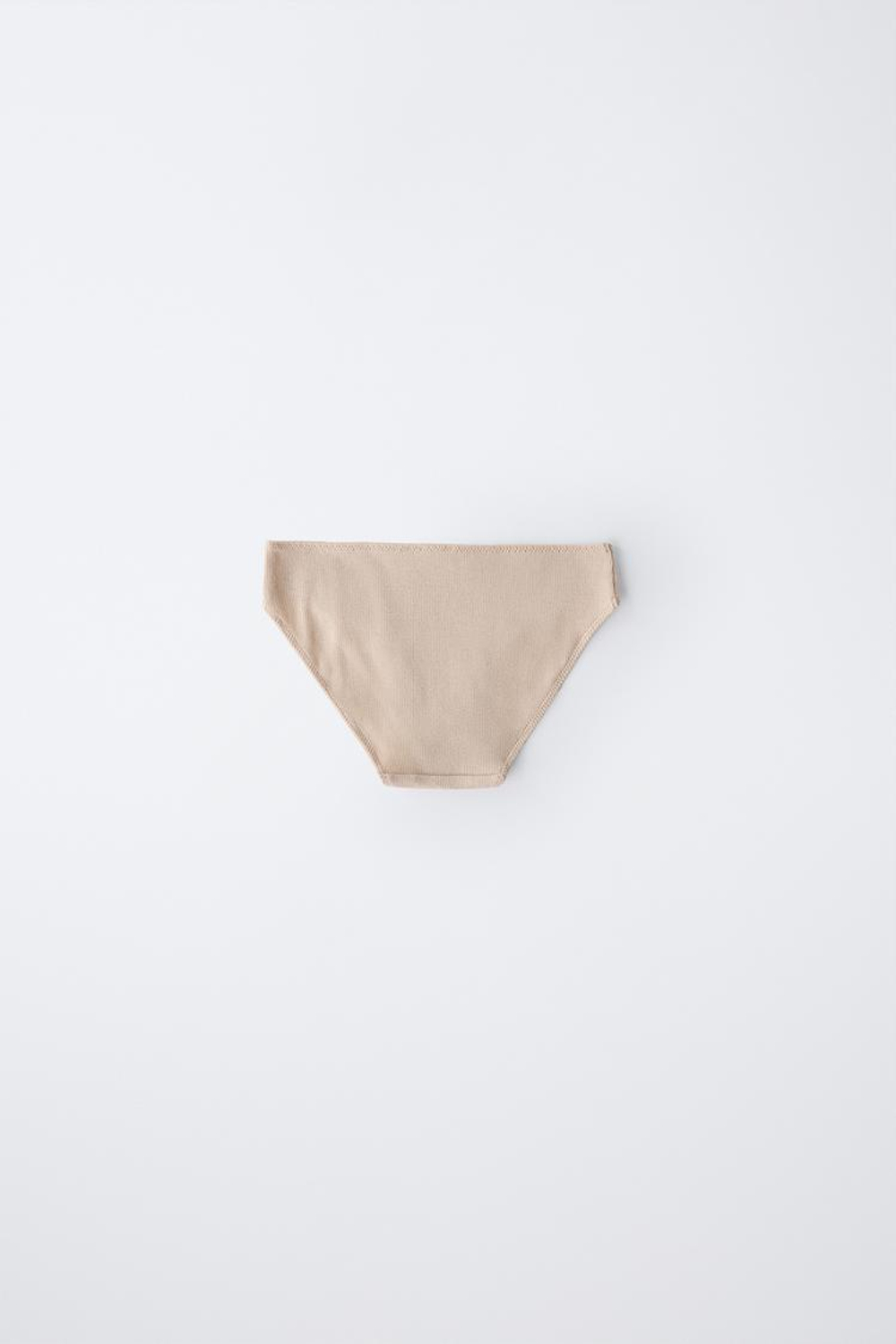 ZARA НАБОР ИЗ ТРЕХ ТРУСОВ В РУБЧИК С НАШИВКОЙ, ТЕЛЕСНО-РОЗОВЫЙ