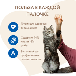 Мнямс Деликатес лакомые палочки для кошек с лососем и форелью 13,5 см - 3*5 гр