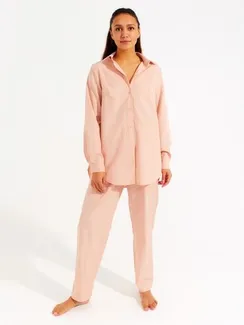 Брюки женские MINAKU: Home collection цвет персиковый, р-р 48