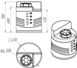 Емкость дозировочная ЭкоПром 60 л. прямоугольная (47x47x58см;белый) - арт.555629