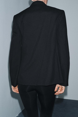 ZARA БЛЕЙЗЕР ИЗ 100% ШЕРСТИ — ZW COLLECTION LIMITED EDITION, ЧЕРНЫЙ