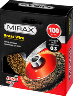 MIRAX 100 мм, витая латунированная стальная проволока, 0.3 мм, щетка коническая (35143-100)