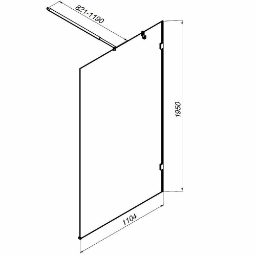 Душевое ограждение AM.PM X-Joy W94WI 110 W94WI-110-F1-BTE стекло прозрачное/профиль черный