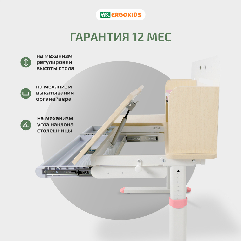 Письменный стол для школьников Ergokids Bravo Max клен