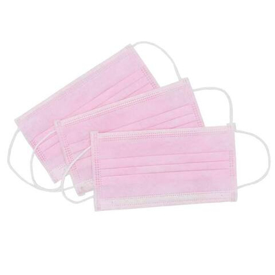 Маска Safety медицинская 3-х слойная розовая в коробке (50 шт/уп)