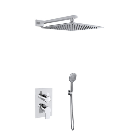 Встраиваемый смеситель для душа с изливом, тропическим и ручным душем BLAUTHERM 941512RPK300