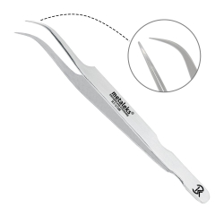 *Пинцет RT-375M для наращивания ресниц 12см матовые Metaleks