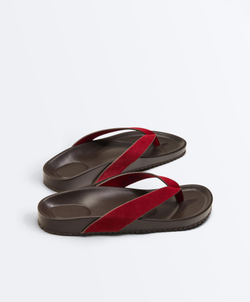 OYSHO Кожаные сандалии, красный