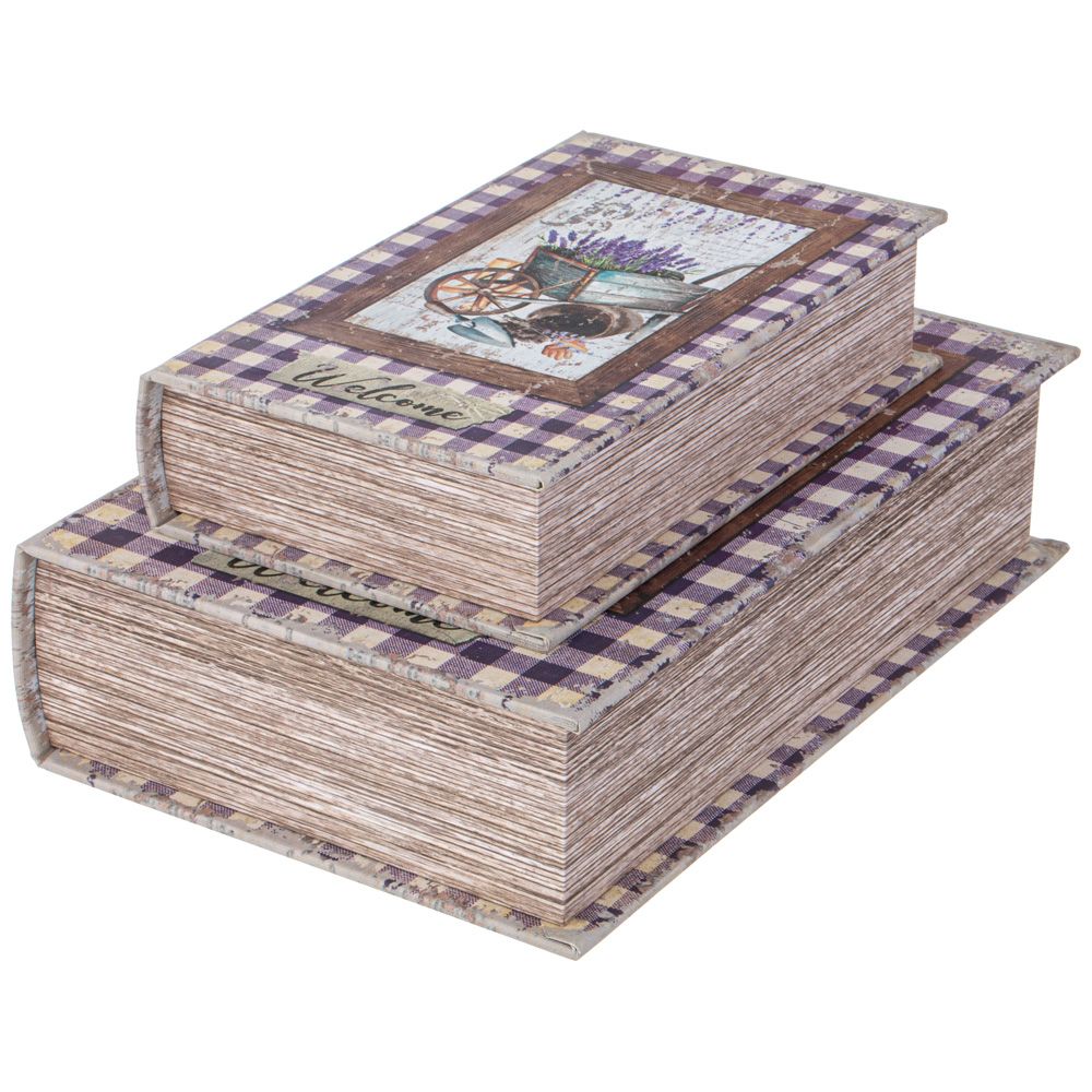 НАБОР ШКАТУЛОК-КНИЖЕК ИЗ 2-Х ШТ. 27Х18Х7/21Х13Х5 СМ