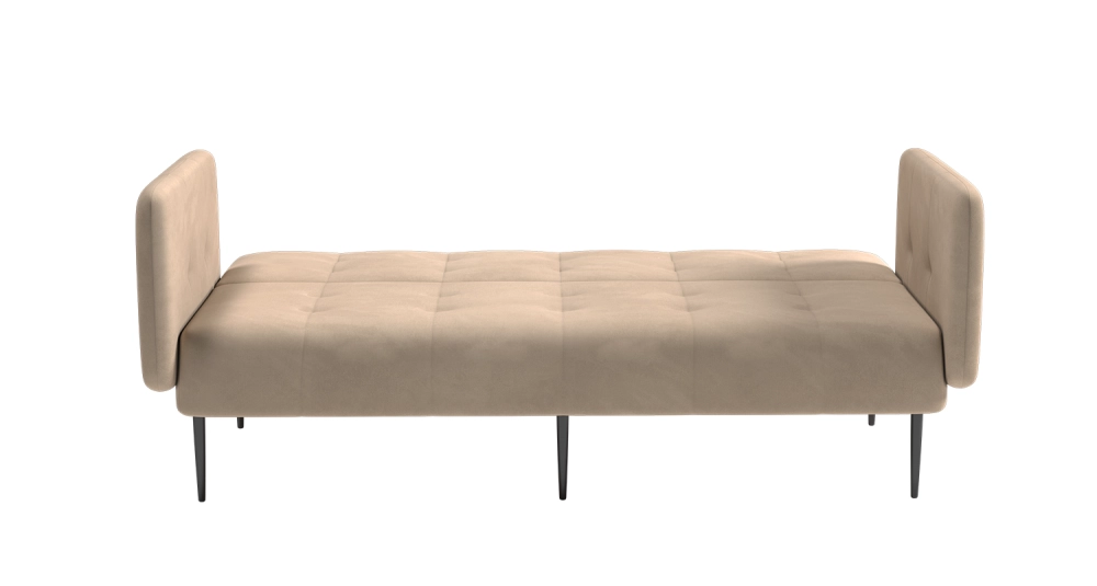Monaco диван-кровать прямой с подлокотниками, трехместный, бархат бежевый 5