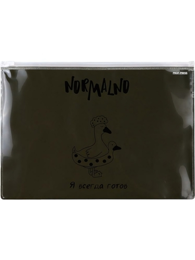 Папка-конверт на молнии А4 180мкм, "Нормально" (Проф-Пресс)