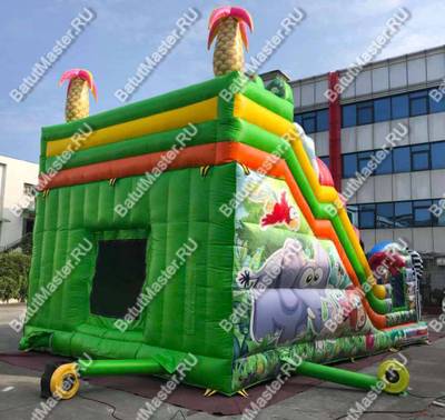Коммерческий надувной батут "Большой зверинец" 9*5,5*7,7 м