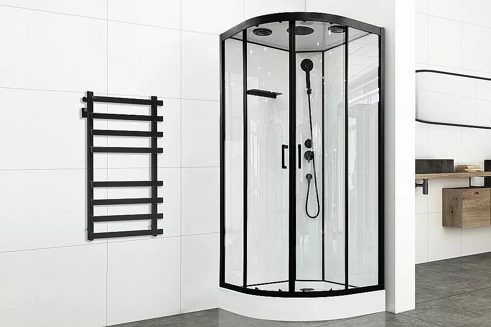 Душевая кабина Royal Bath FATO RB 90HK-T-BL 90 стекло прозрачное/профиль черный