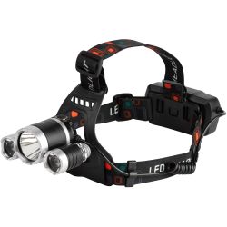 Фонарь налобный светодиодный Трофи GA-106 аккумуляторный 4 режима трехламповый High Power Headla | Налобные фонари