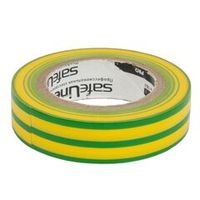 Изолента желто-зеленая 15 мм 10 м Safeline