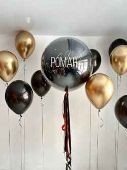 Воздушные шары черно-золотые №3088