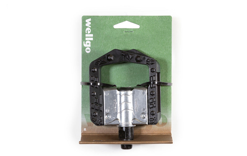 Педали Wellgo FOLDING (складные) алюминиевые с пластмассовой рамкой, 105x84х29мм, резьба 9/16", полимерные подшипники, черные (50)