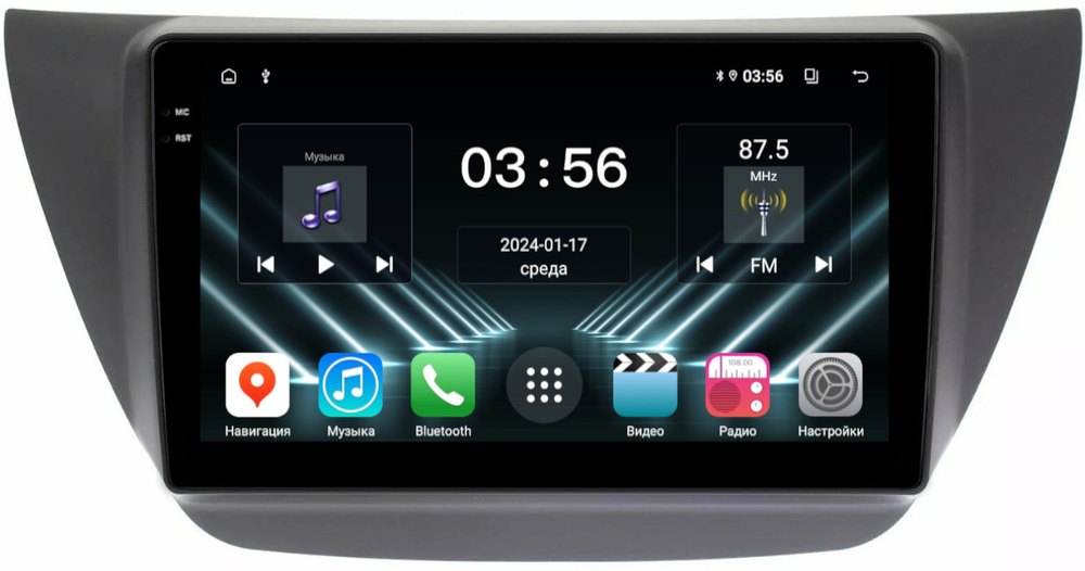 Магнитола для Mitsubishi Lancer 9 (CS), Cedia, Evolution 7-9 (CT) - FarCar DX3060M монитор 9.5" IPS на Android 13, 4+64Гб, CarPlay